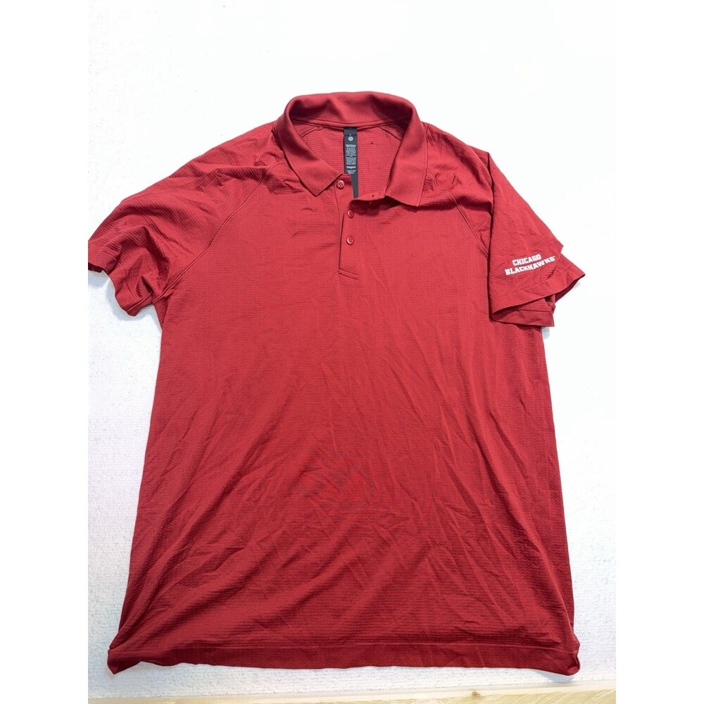 Lululemon Chicago Blackhawks Polo Shirt Men's XL Red NHL Hockey Stretch